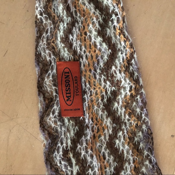 Missoni Wool Silk Knit Scarf with Fringe - Picture 3 of 3